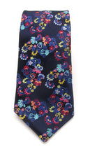 Limited Edition Navy Floral Vine Silk Tie by Van Buck