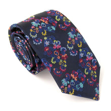 Limited Edition Navy Floral Vine Silk Tie by Van Buck