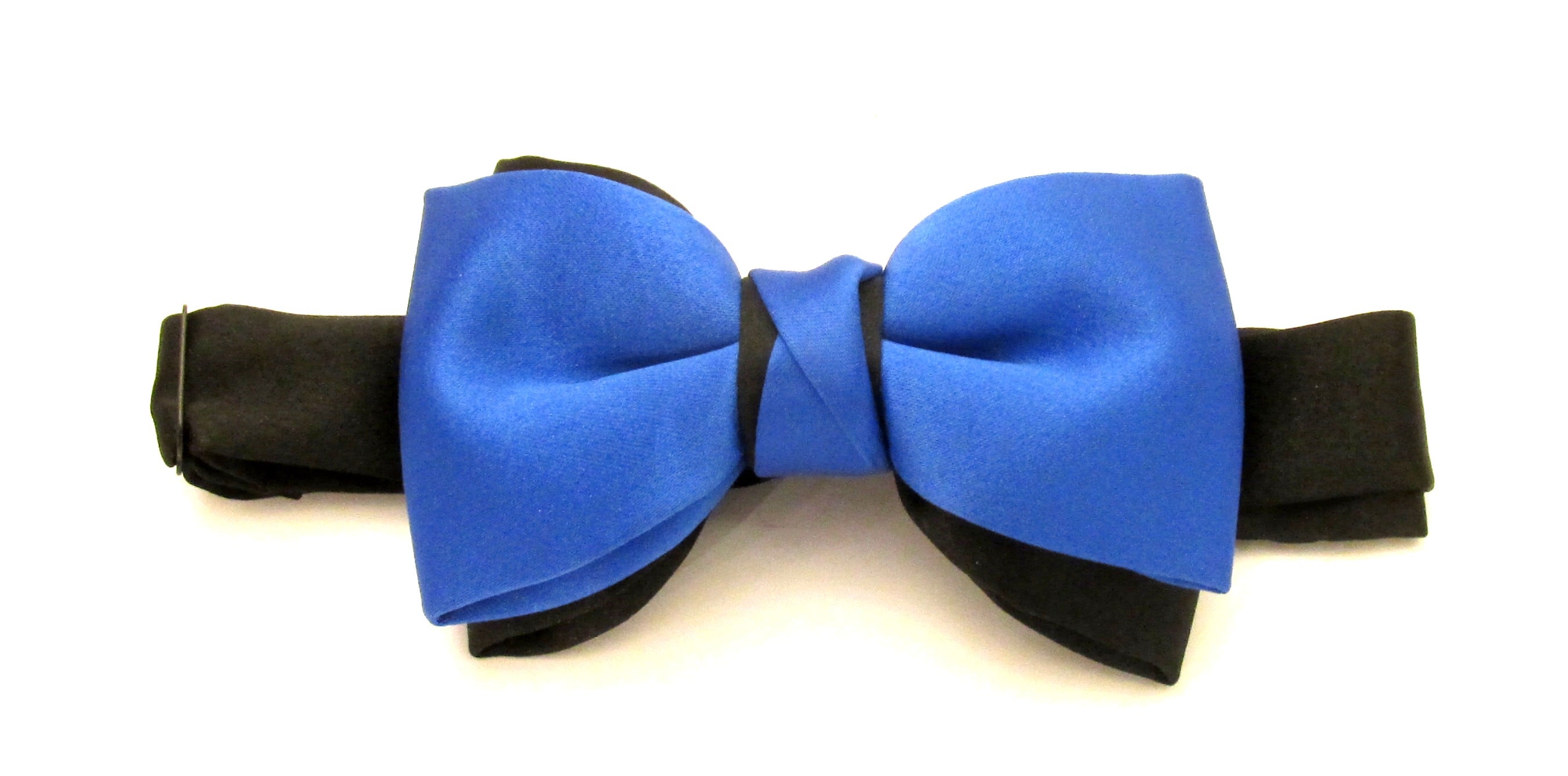 Black and top blue bow tie