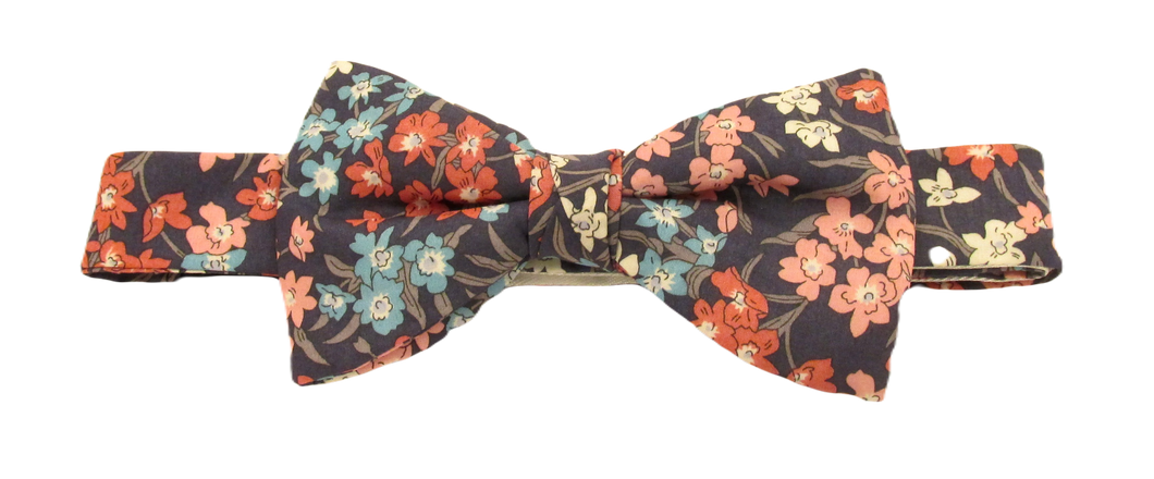 Sea Blossom Pink Bow Tie Made with Liberty Fabric