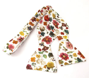 Floral Edit Ivory Self Tie Bow Tie Made with Liberty Fabric