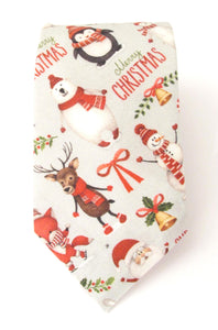 Grey Merry Christmas Tie by Van Buck