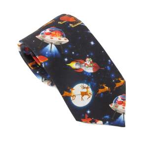 Navy Flying Father Christmas Tie by Van Buck