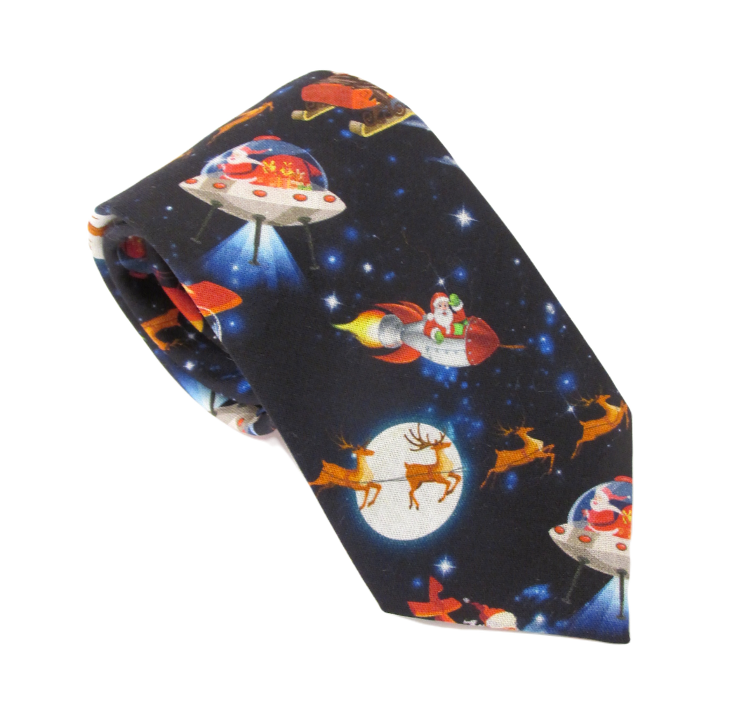 Navy Flying Father Christmas Tie by Van Buck