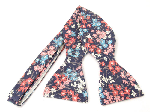 Sea Blossom Pink Self Tie Bow Tie Made with Liberty Fabric