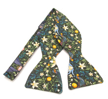 Forbidden Fruit Green Self Tie Bow Tie Made with Liberty Fabric