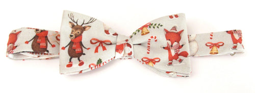 Grey Merry Christmas Bow Tie by Van Buck