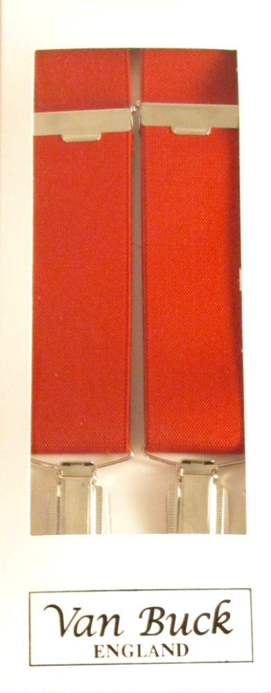 Red Braces Clip On Trouser Braces Elastic Suspenders Handmade UK | eBay