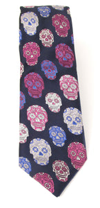 Van Buck Limited Edition Pink Skull Silk Tie