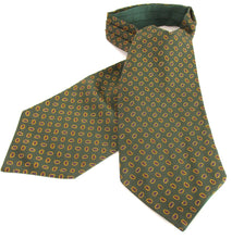 Green Neat Teardrop Paisley Fancy Silk Cravat by Van Buck