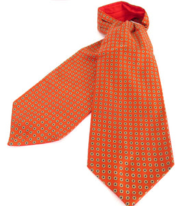 Red Flower Fancy Silk Cravat by Van Buck