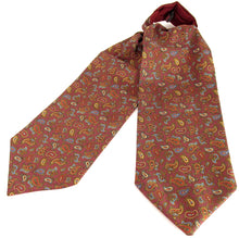 Burgundy Small Paisley Fancy Silk Cravat by Van Buck