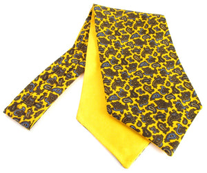 Yellow Detailed Paisley Fancy Silk Cravat by Van Buck