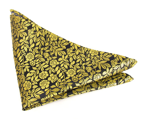 Gold Leaf Silk Pocket Square by Van Buck