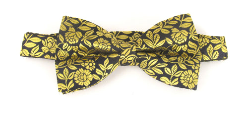Gold Leaf Silk Bow Tie by Van Buck