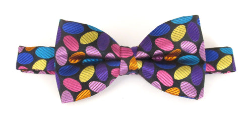 Multicoloured Oval Silk Bow Tie by Van Buck