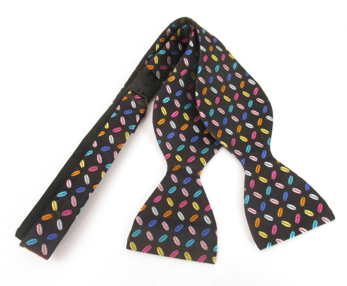 Multicoloured Geometric Self-Tied Silk Bow Tie by Van Buck