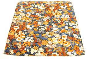Thorpe Orange Cotton Pocket Square Made with Liberty Fabric 