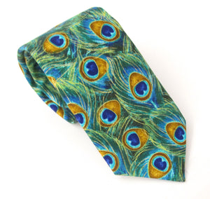 Peacock Feathers Novelty Tie by Van Buck
