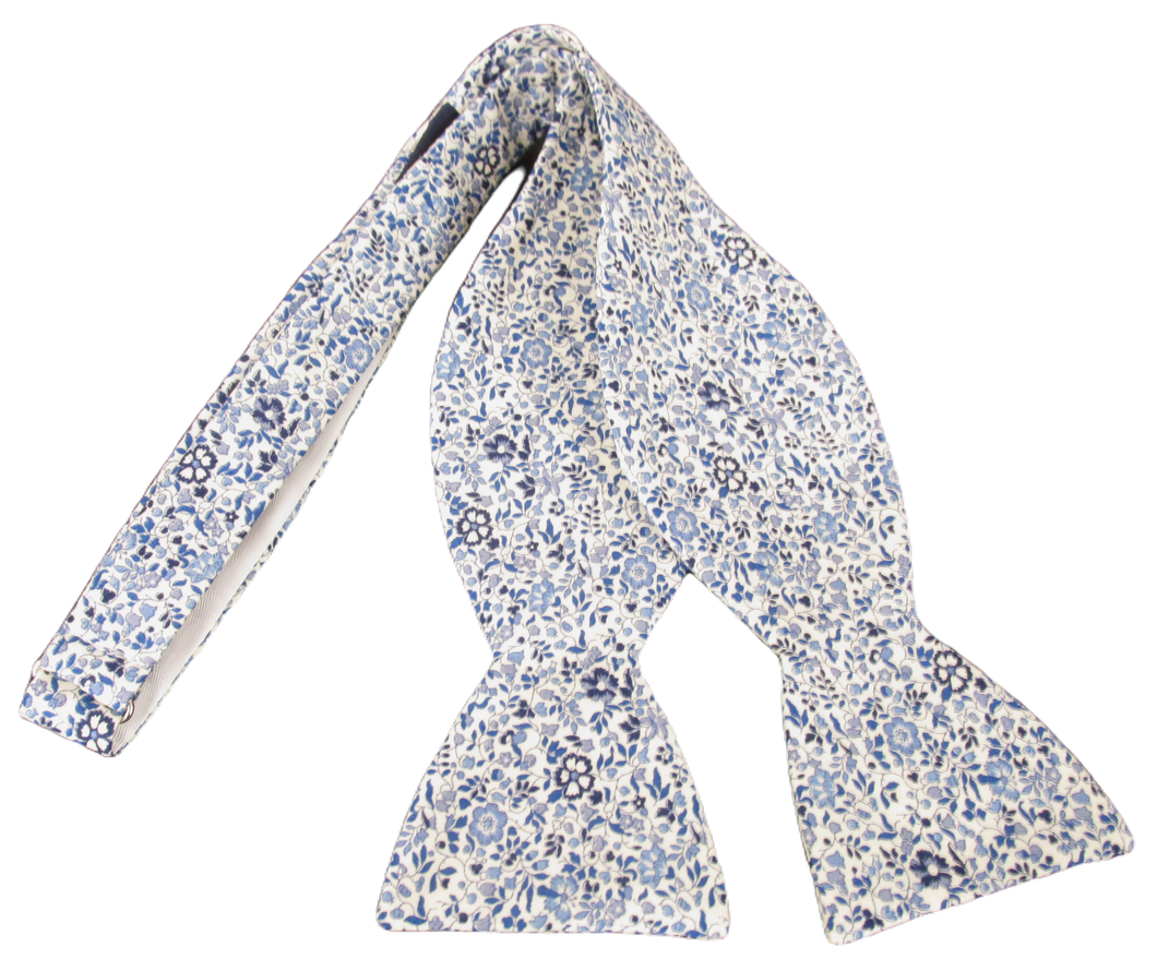 Katie & Millie Blue Self Tie Bow Tie Made with Liberty Fabric