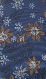 Navy & Blue Flower Clip on Tie by Van Buck