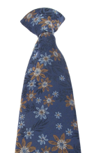 Navy Blue Flower Clip on Tie by Van Buck