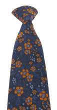 Navy & Orange floral Clip On Tie by Van Buck