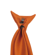 Burnt Orange Satin Clip on Tie by Van Buck