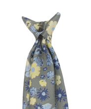 Grey & Lemon Floral Paisley Clip On Tie by Van Buck