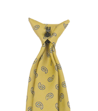 Yellow Teardrop Paisley Clip On Tie by Van Buck