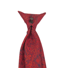 Red Detailed Paisley Clip On Tie by Van Buck