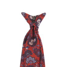 Red Geometric Floral Paisley Clip On Tie by Van Buck