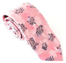 Pink Floral Silk Tie by Van Buck