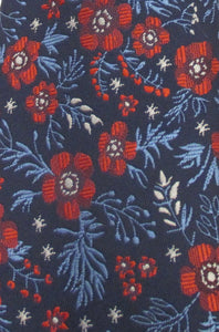 Navy & Red Floral Clip On Tie by Van Buck