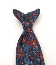 Navy & Red Floral Clip On Tie by Van Buck