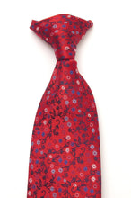 Red Neat Floral Clip On Tie by Van Buck