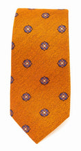 Orange Medallion Silk Tie by Van Buck