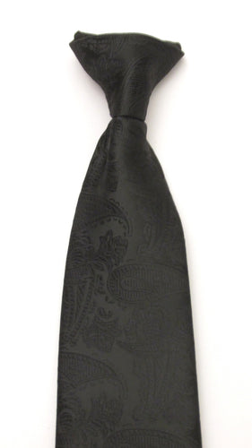 Black Paisley Clip on Tie by Van Buck