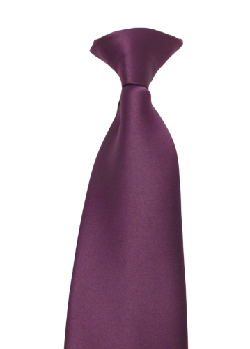 Purple Satin Clip on Tie by Van Buck