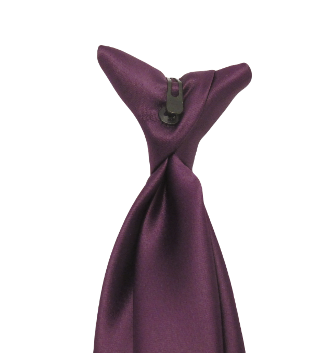 Purple Satin Clip on Tie by Van Buck Van Buck England