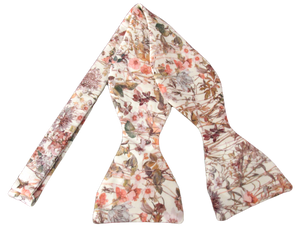 Wild Flowers Pink Self Tie Bow Tie Made with Liberty Fabric