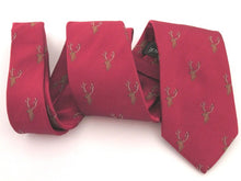 Red Stag Head Country Silk Tie