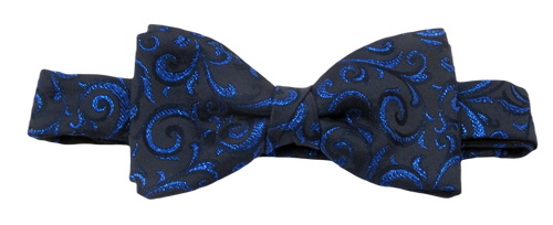 Royal Blue Sparkly Swirl Bow Tie by Van Buck
