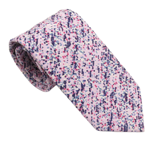 Pink Dot Storm Cotton Tie by Van Buck