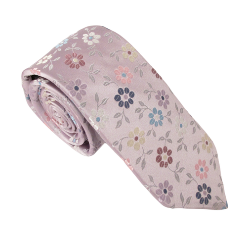 Limited Edition Lilac Floral Silk Tie by Van Buck