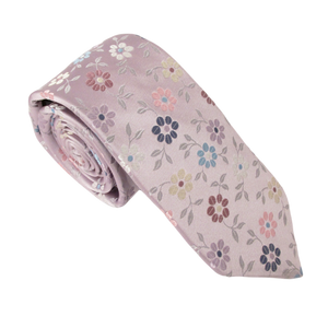 Limited Edition Lilac Floral Silk Tie by Van Buck