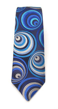 Limited Edition Navy & Silver 3D Circles Silk Tie by Van Buck