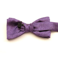 Purple Soho Plain Silk Pre-Tied Bow by Van Buck