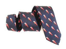Red Parrot Motif Silk Tie by Van Buck