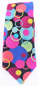Van Buck Limited Edition Exclusive Multicoloured Bubbles Silk Tie - front